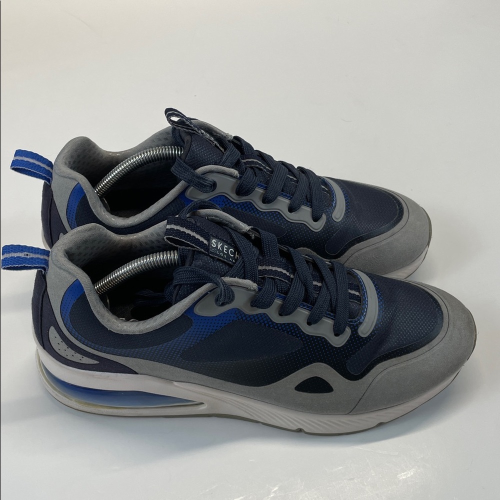 Skechers Mens Blue Gray Air Cushion Athletic Sneakers Comfort Shoes Sz 10 - Picture 3 of 10